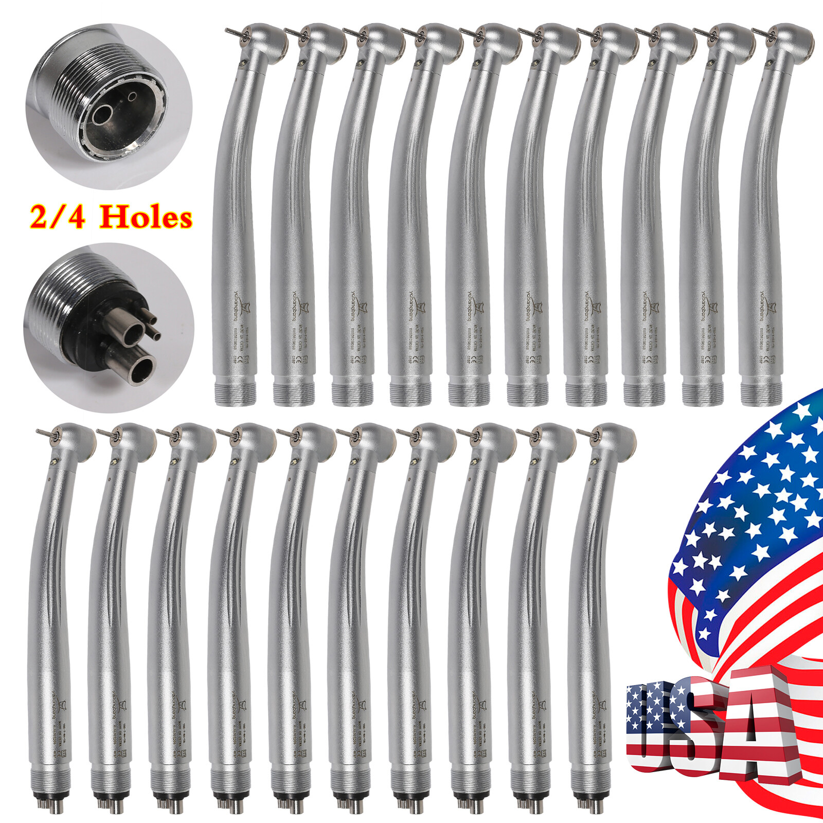 YBM/YBB Dental LED E-generator High Speed Handpiece Push Button Turbine USA