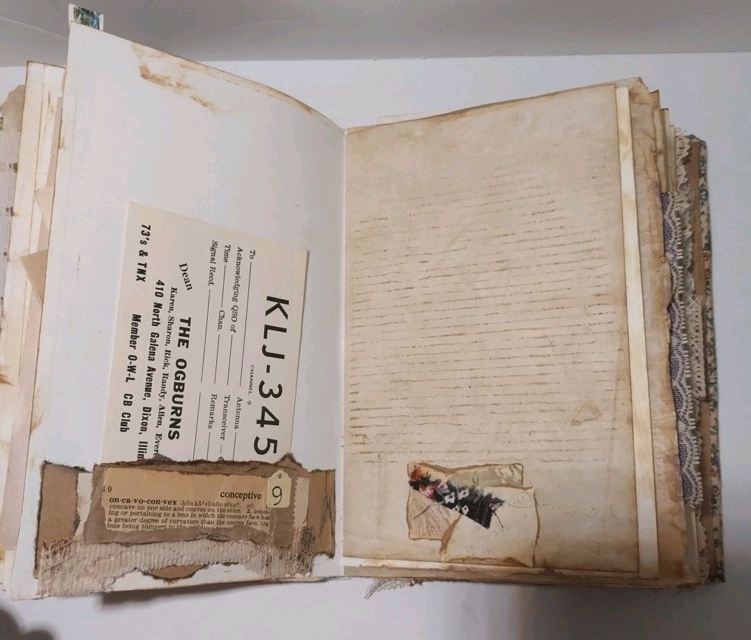 Junk Journal Antique Vtg. Ephemera Handmade Book Lg 9.5″x6.5″ Mother’s Day Gift