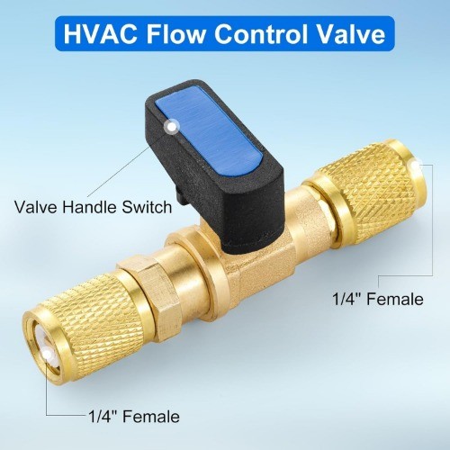 1/4 HVAC Control Valve Air Conditioner Ball Valve, 1/4 Female T Size: 1/4 inch