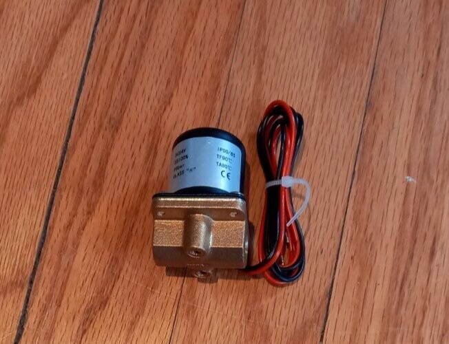 24v solenoid valve, gas, water, air, 1/8 NPT, normally closed, brass, for welder