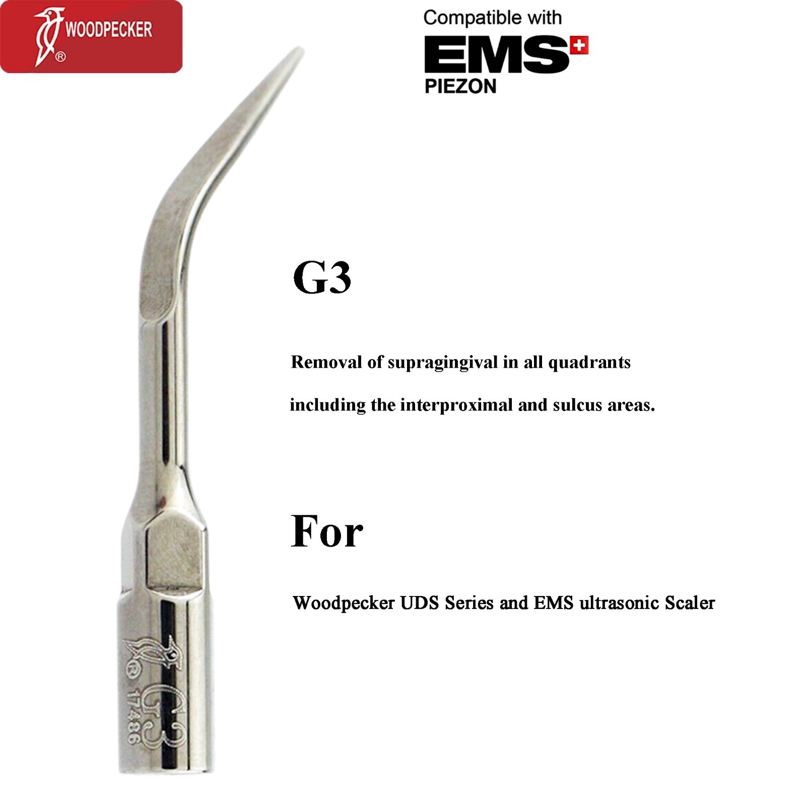 Woodpecker Dental Ultrasonic Scaler LED Handpiece HW-5L For EMS Tip G1 G4 P1 P3