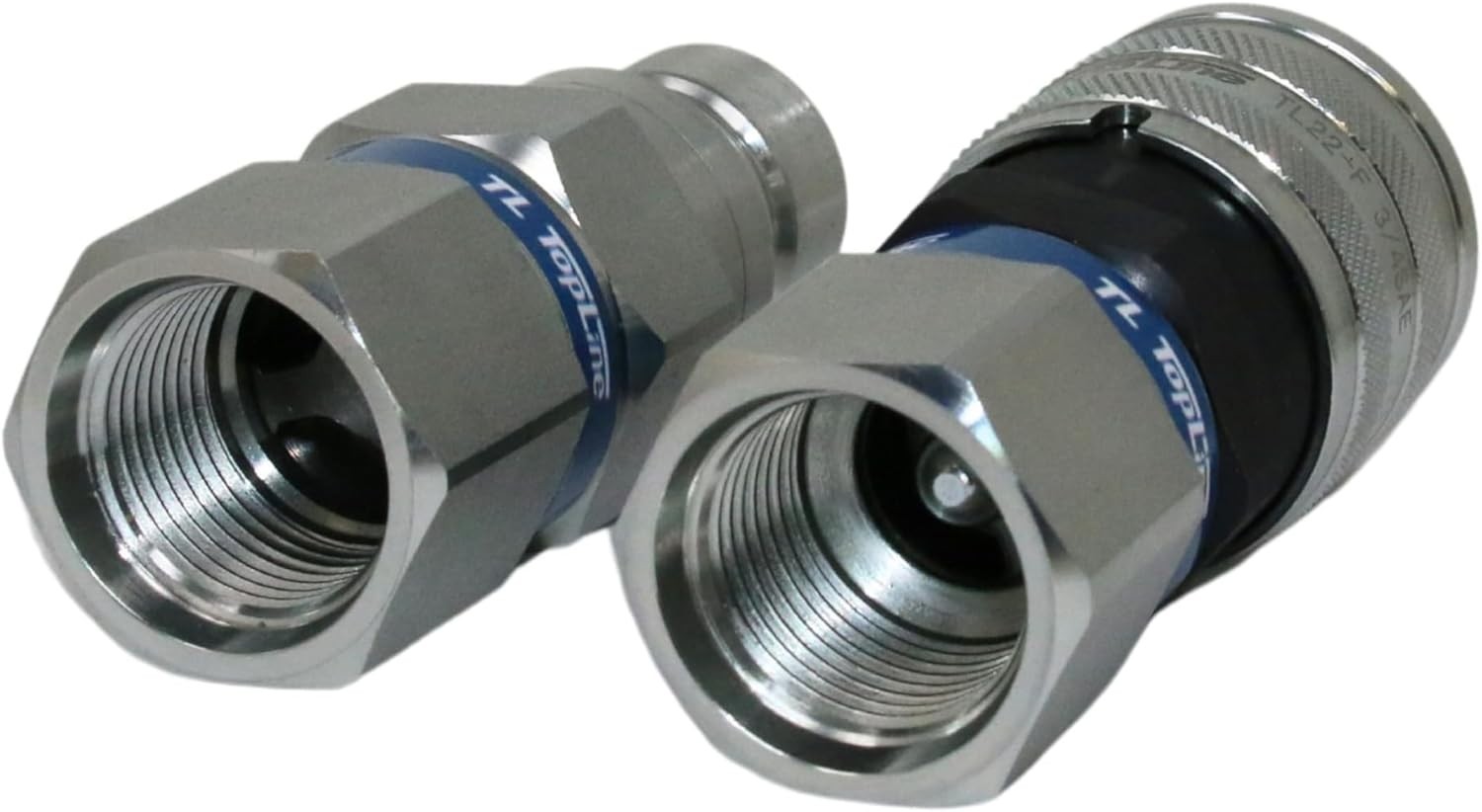3/4″ SAE Thread Flat Face Quick Connect Coupler Skid Steer, 1/2 ISO 16028 TL22