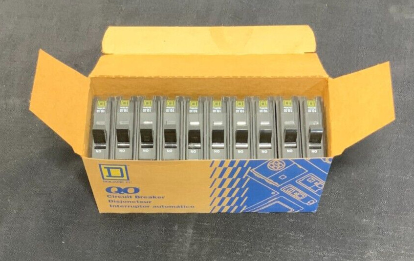 NEW Lot of 10 Square D QO120 Plug-In Circuit Breaker 20A 1 Pole 120/240V 25D