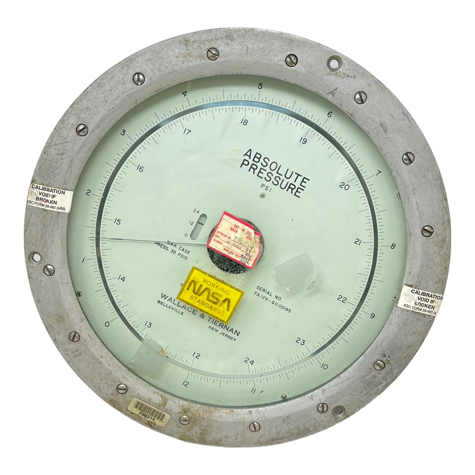 WALLACE & TIERMAN ABSOLUTE PRESSURE 35PSI NASA COLLECTIBLE