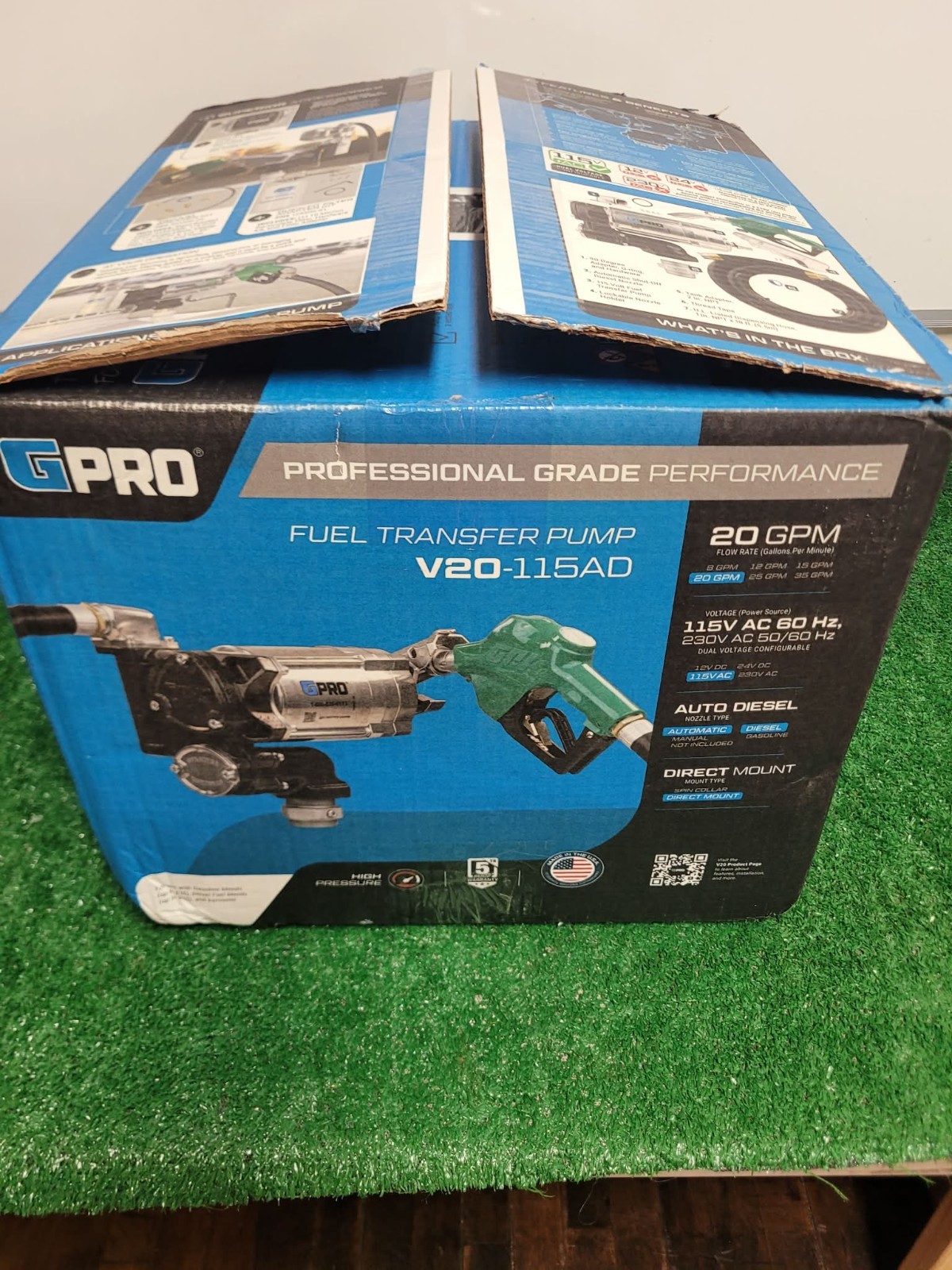 NEW GPI/GPRO 20 GPM 115V PROFESSIONAL Fuel Transfer Pump- BRAND NEW # V20-115AD