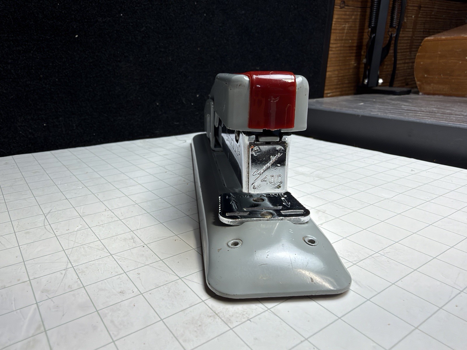 Vintage Swingline 400 S Heavy Duty Gray Red Desk Stapler USA Made Office Supply