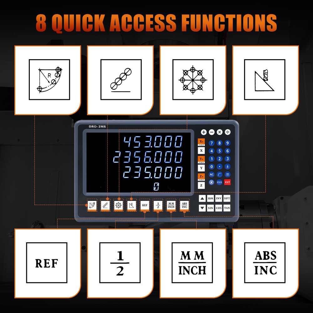 TOAUTO 8″ LED Screen Digital Readout DRO 1um Linear Glass Scales High Precision