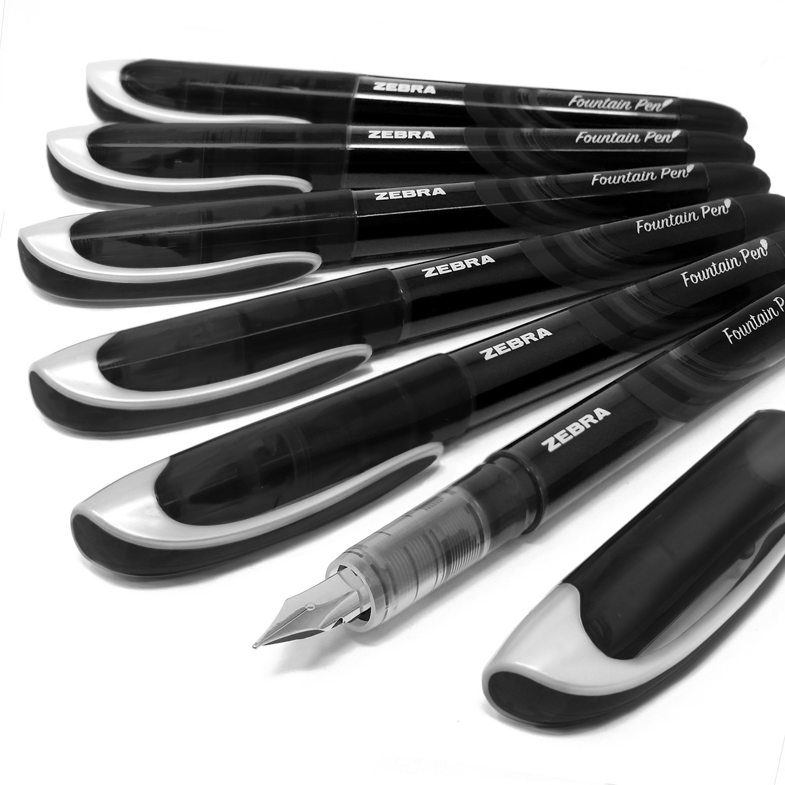 ZEBRA Fuente – Disposable Fountain Pen – Black Ink 6 Count (Pack of 1),