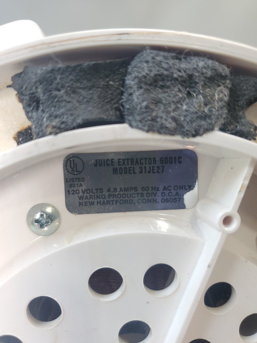 Waring Commercial Juice Extractor Professional Model 6001C 31JE27 PLEASE READ
