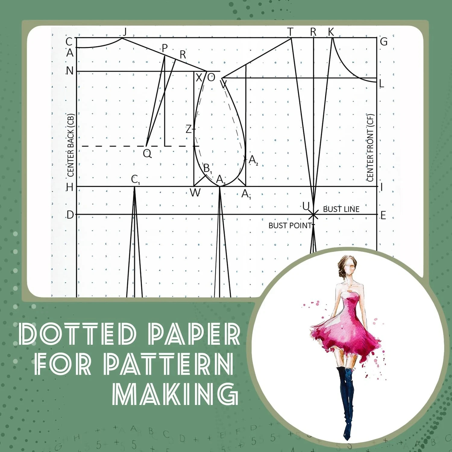 Fashion Design Pattern Paper – 45 x 10 Yards USA Made Dotted Marking