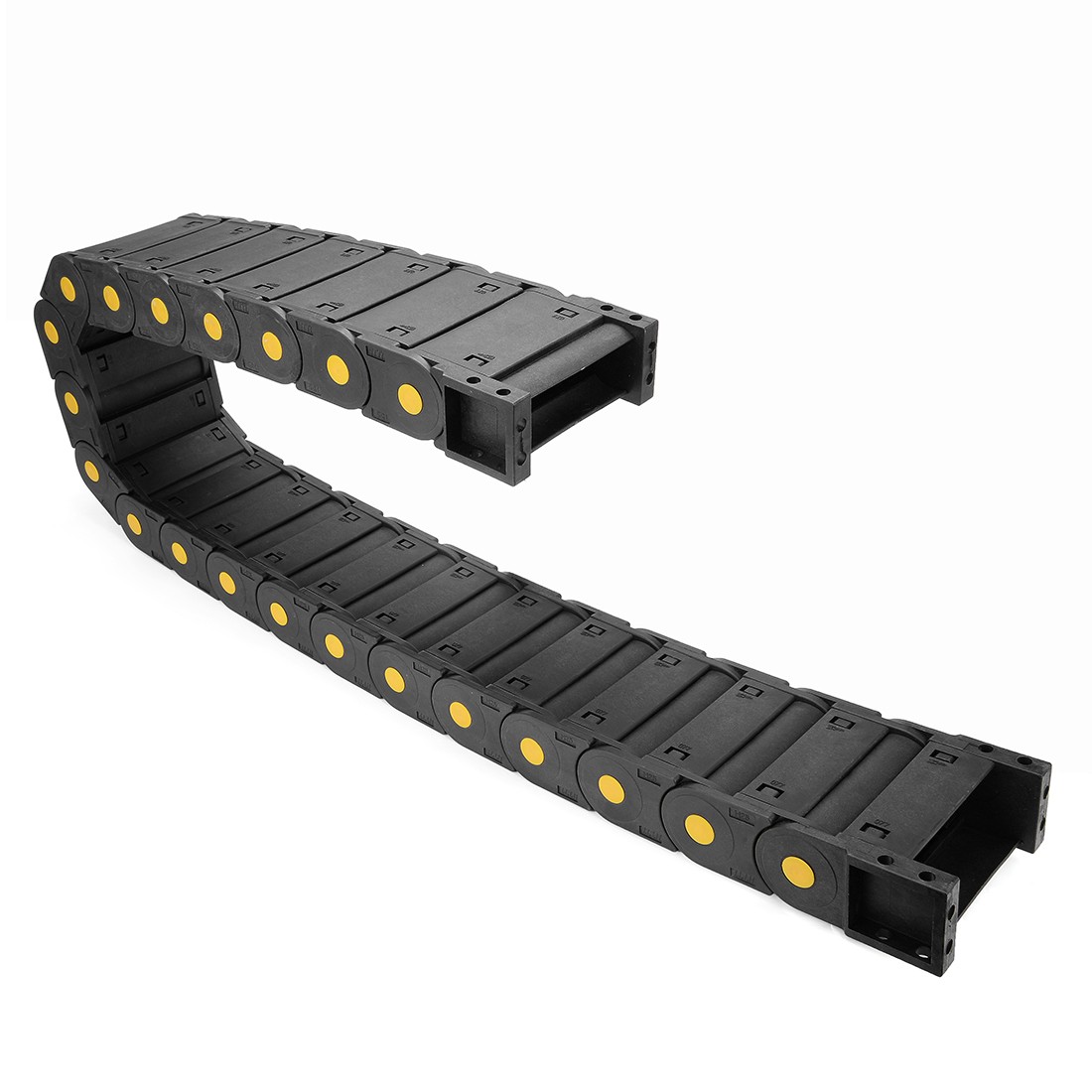 R55 25mm x 77mm Plastic Cable Wires Carrier Drag Chain 1M Black