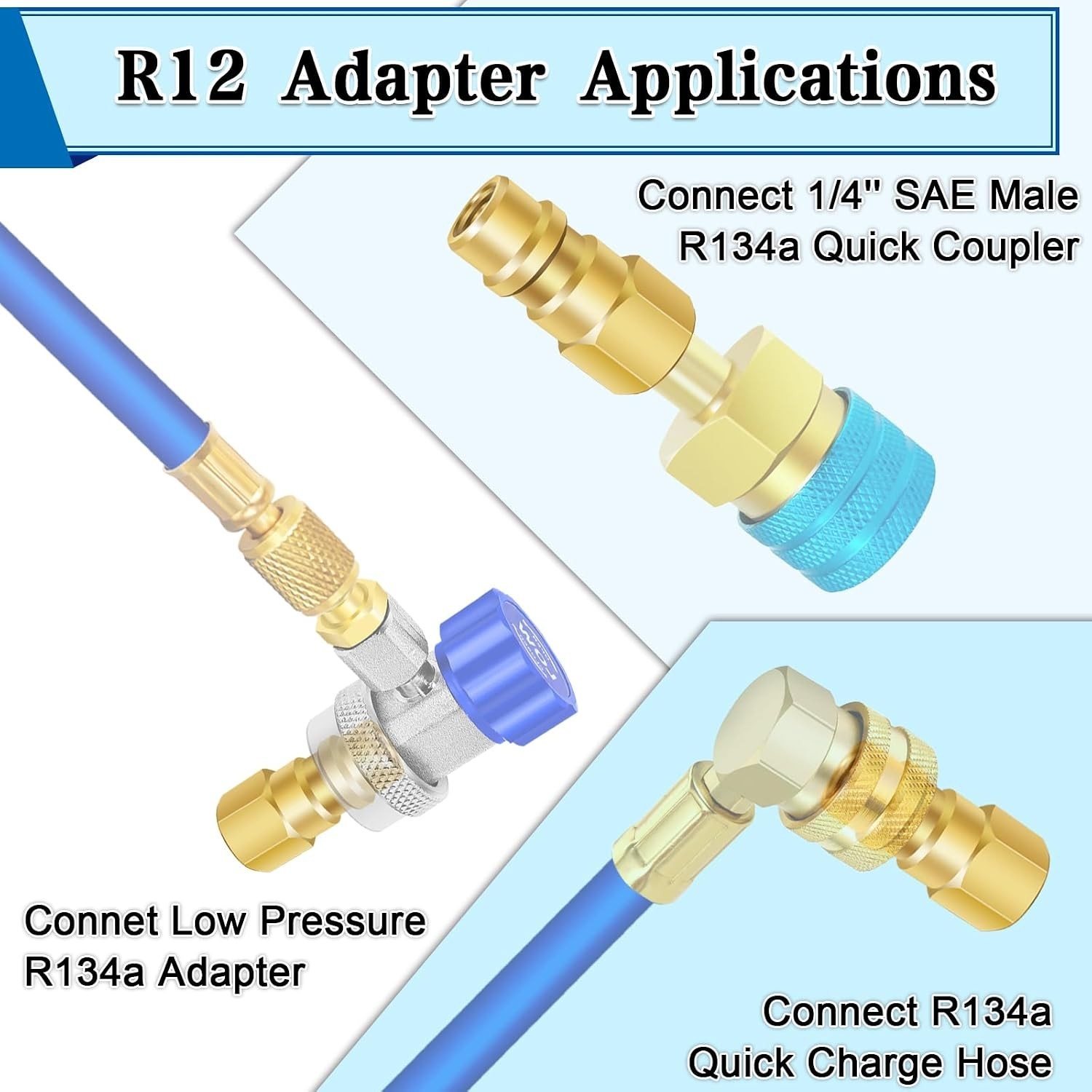 A/C Retrofit Valve Kit-Refrigerant Retrofit Valve Set, with R12 to R134A Low