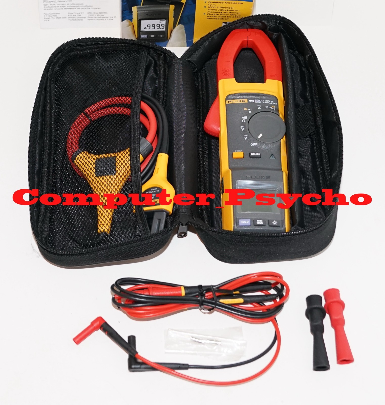 FLUKE 381 1000A AC/DC TRUE RMS WIRELESS CLAMP METER W IFLEX PROBE