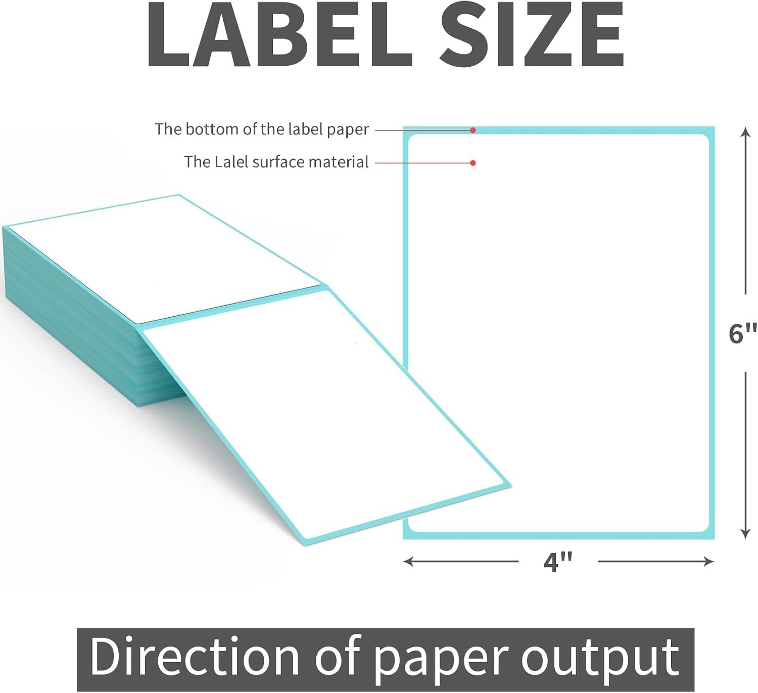 Blue Direct Thermal Shipping Labels – 100 Per Stack with Strong Adhesive