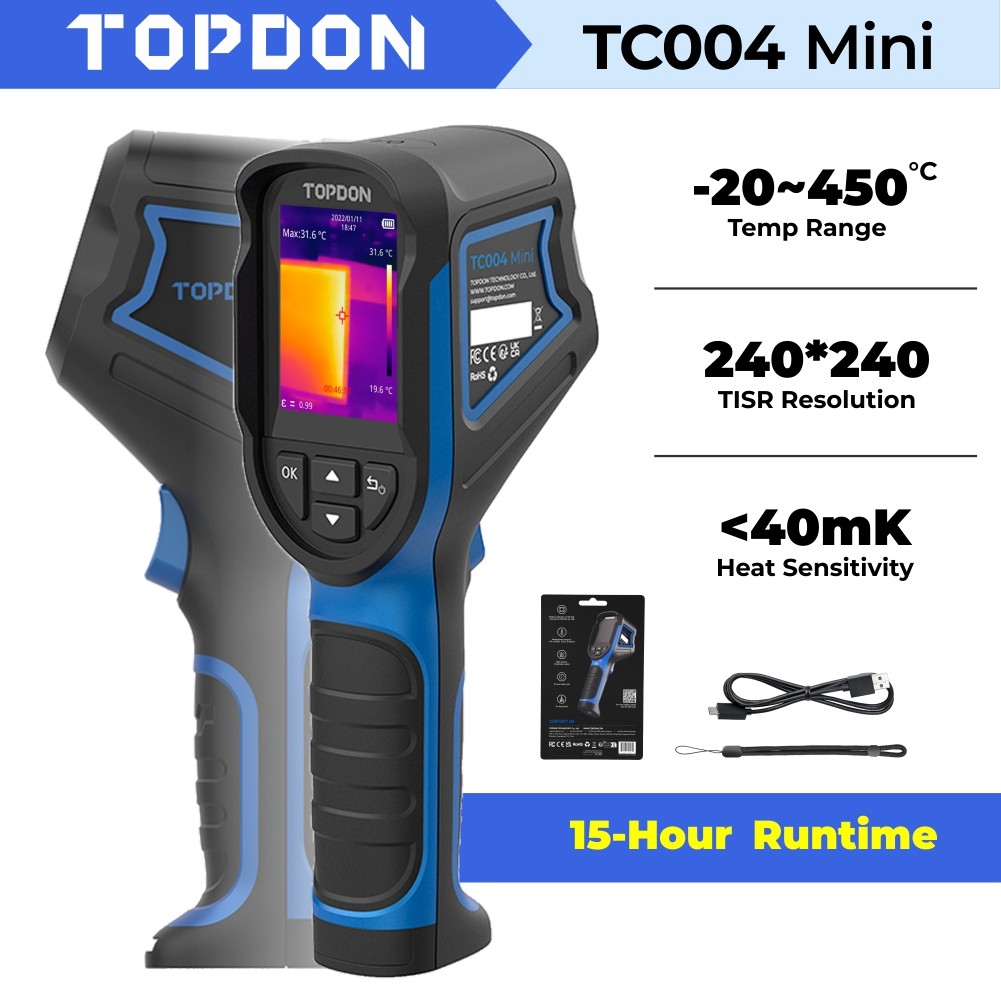 ⭐2026 TOPDON TC004 Mini Thermal Imaging Camera 240×240 IR 15H Battery Life