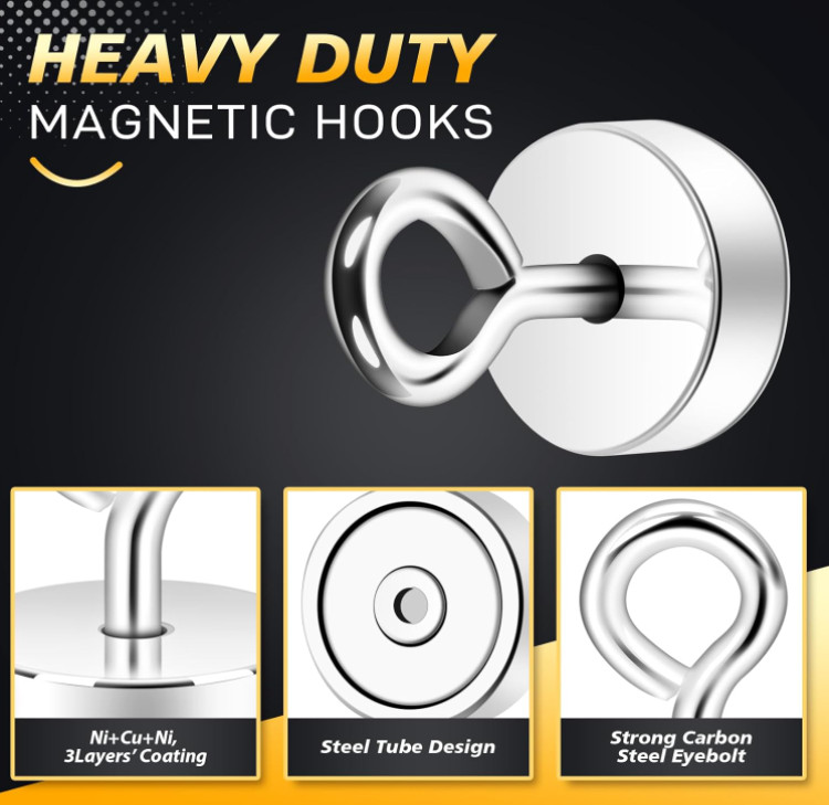Fishing Magnets strong set kit large seper Neodymium Magnet n52 150 lbs 4 pack