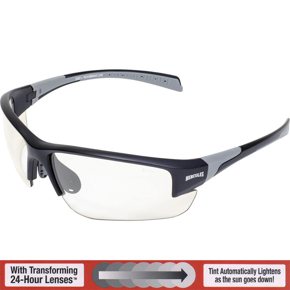 Global Vision Hercules 7 24 Safety Sunglasses Photochromic Clear to Smoke Lens
