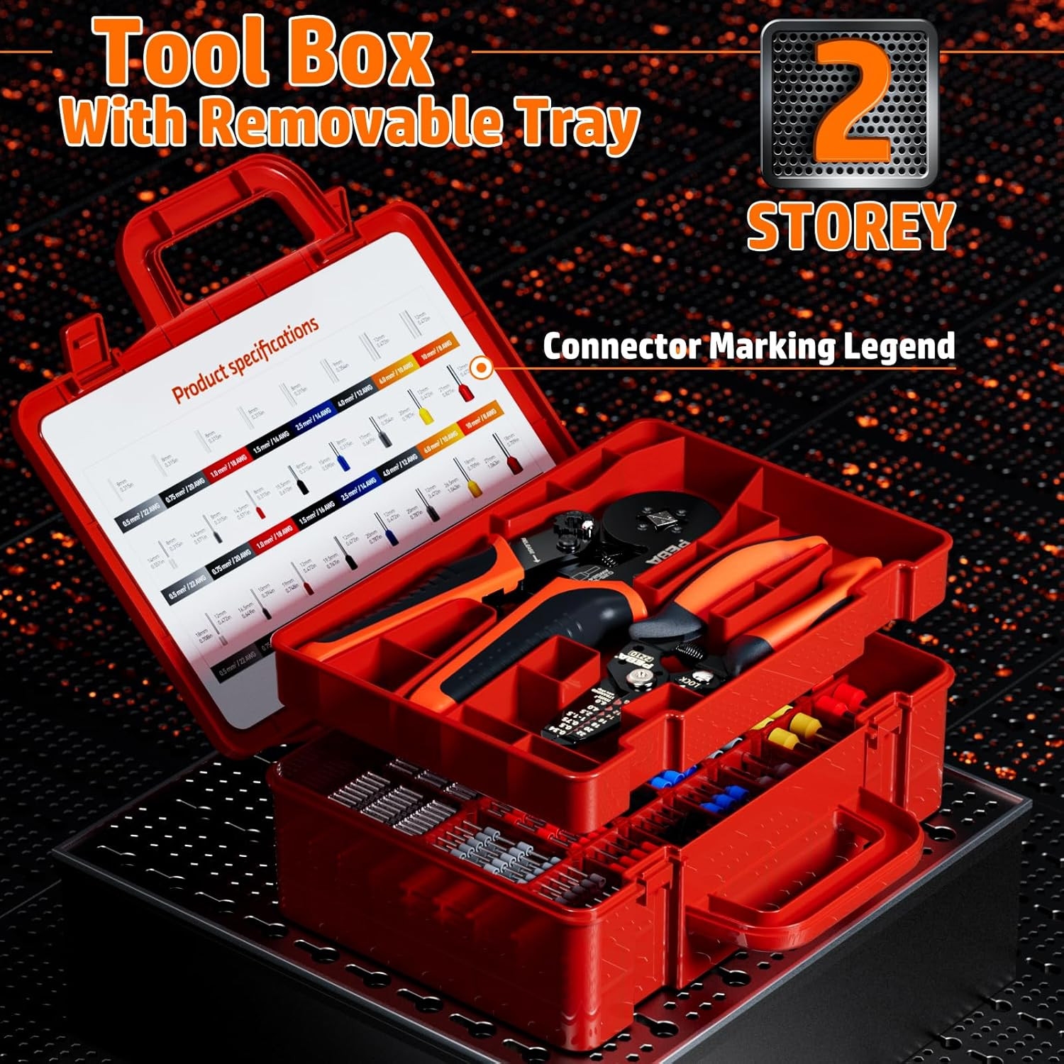 Ferrule Crimping Tool Kit, Wire Ferrules with Twin Ferrules, AWG 28-7 | 24 Sizes