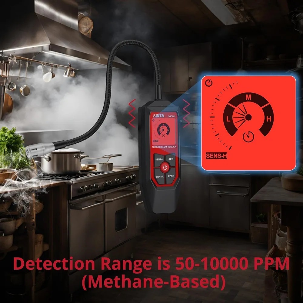 Natural Gas Detector, Combustible Gas Leak Detector with Probe