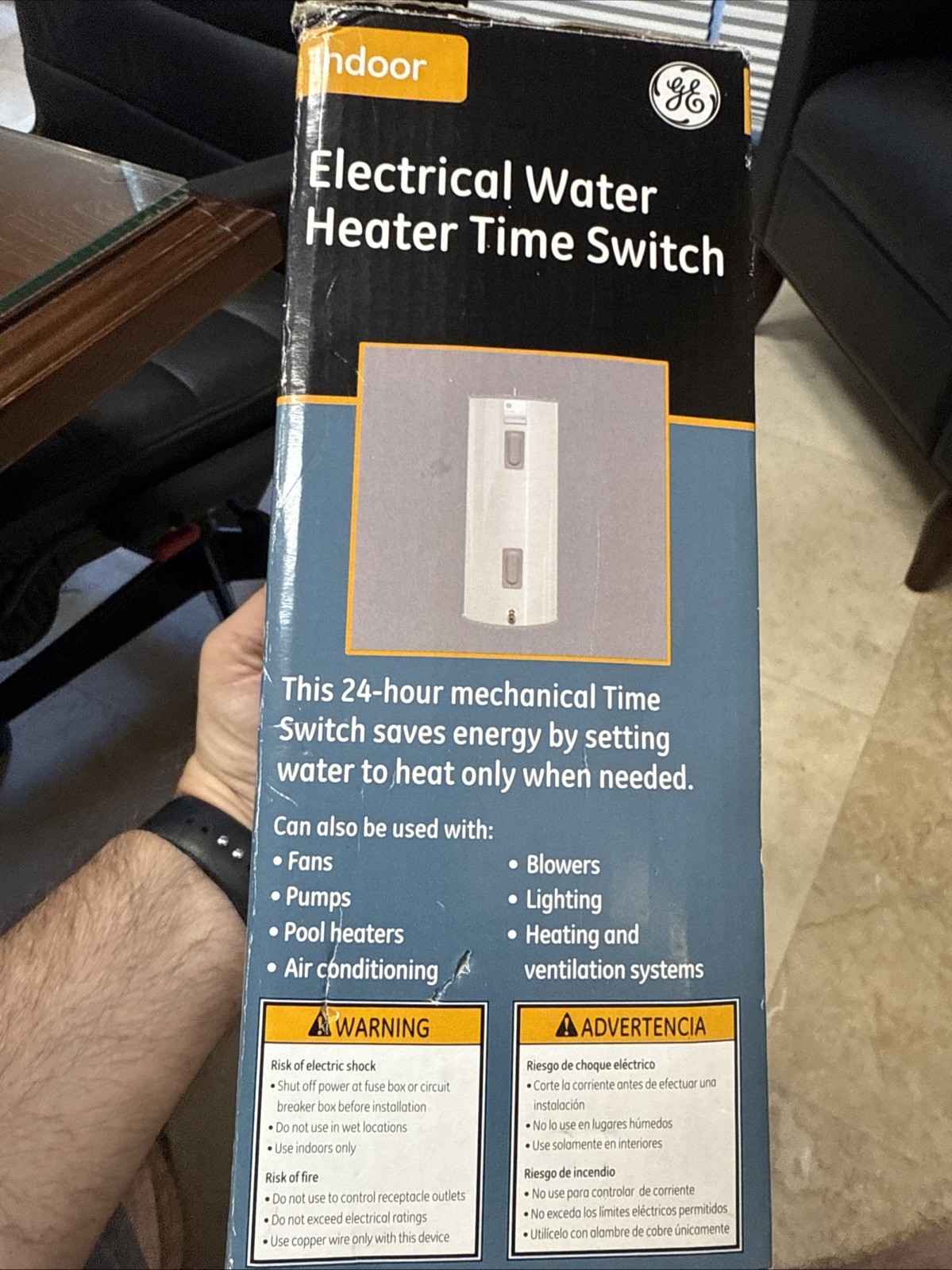 GE 15146 24-Hour Heavy-Duty Electrical Indoor Water Heater Time Switch Timer