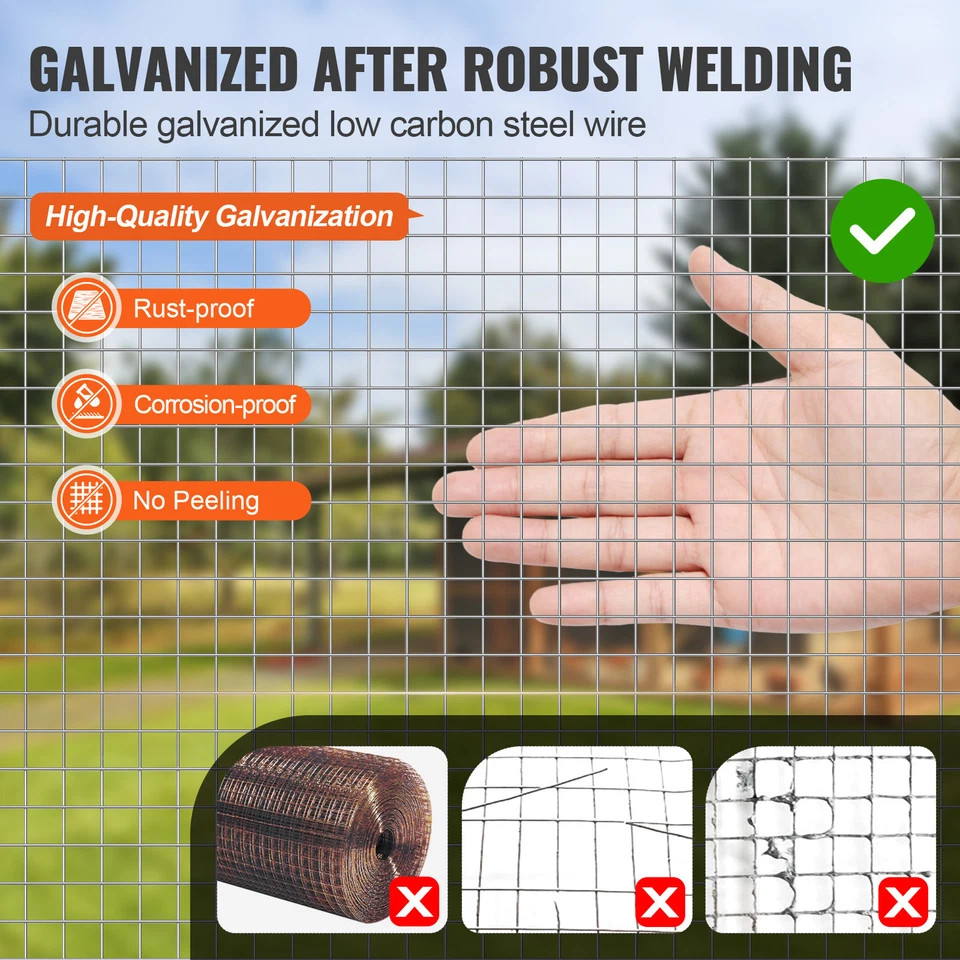 Hardware Cloth 1/2″ 48in x 100ft 19 Ga Wire Mesh Roll Chicken Wire Fencing US