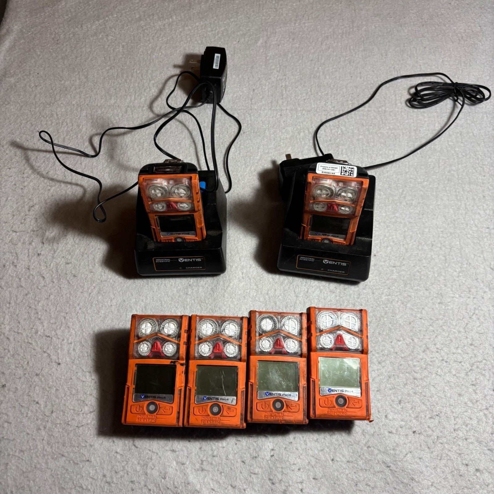 Industrial Scientific Ventis Pro 4 Multi-Gas Detector Lot of 6 with 2 Chargers