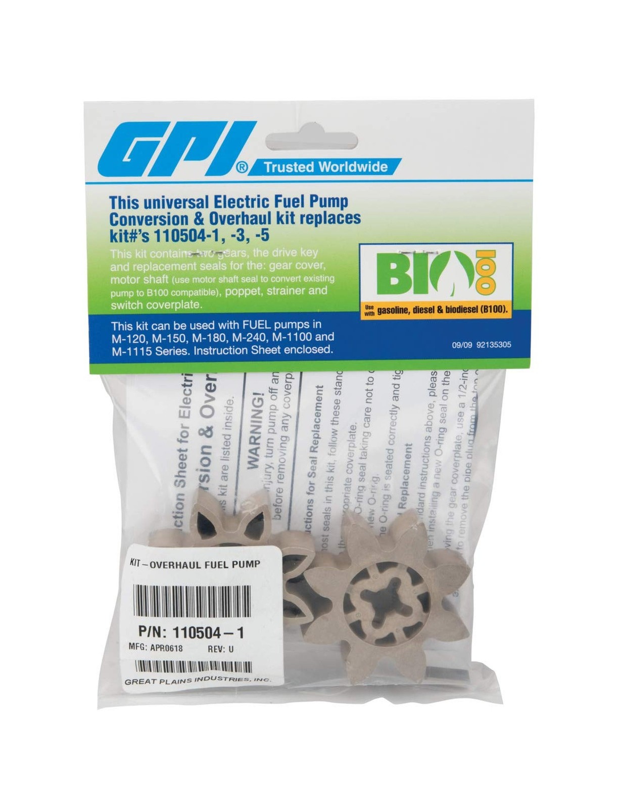 GPI 110504-1 Conversion and Overhaul Kit for all M-Series Fuel Transfer Pumps