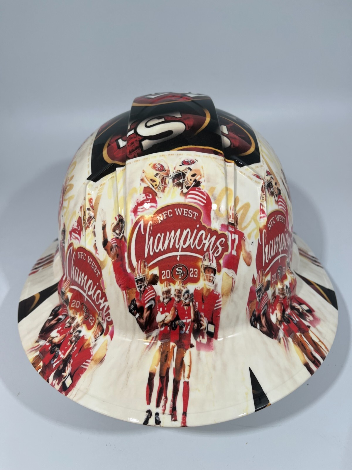New Full Brim Hard Hat Custom Hydro Dipped SAN FRANCISCO 49ERS NFC WEST CHAMPS