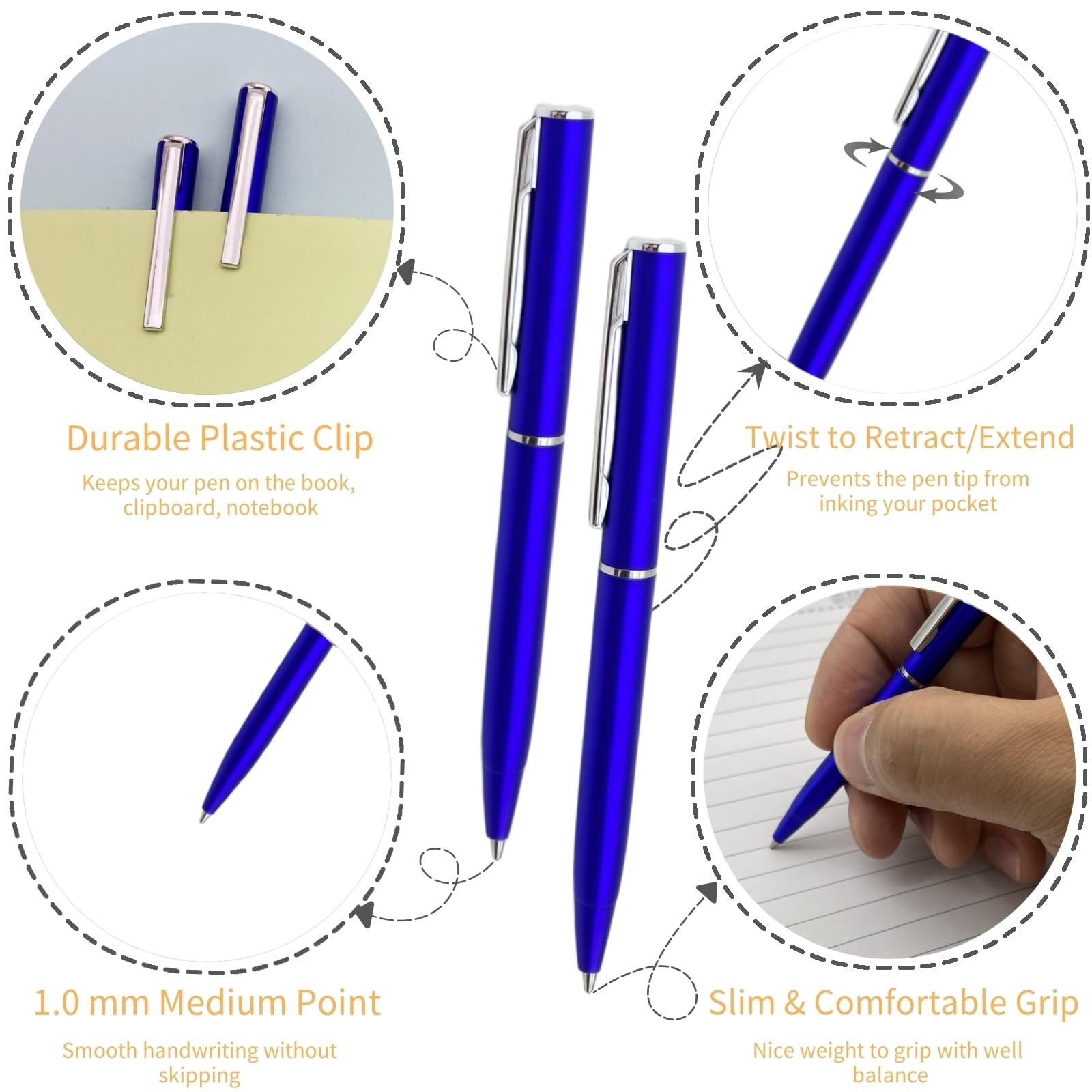 50 Pcs Small Ballpoint Pens, 4 Inch Mini Pens Bulk, for Pocket Notebooks and …