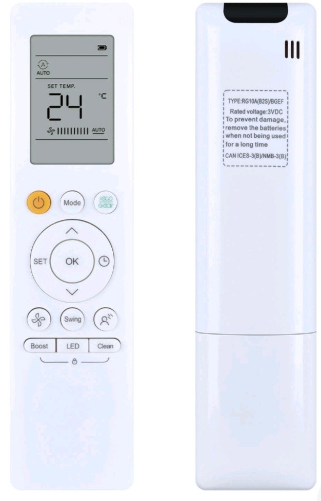 Carrier Remote Control Type RG10L(2HS)/BGEFU1