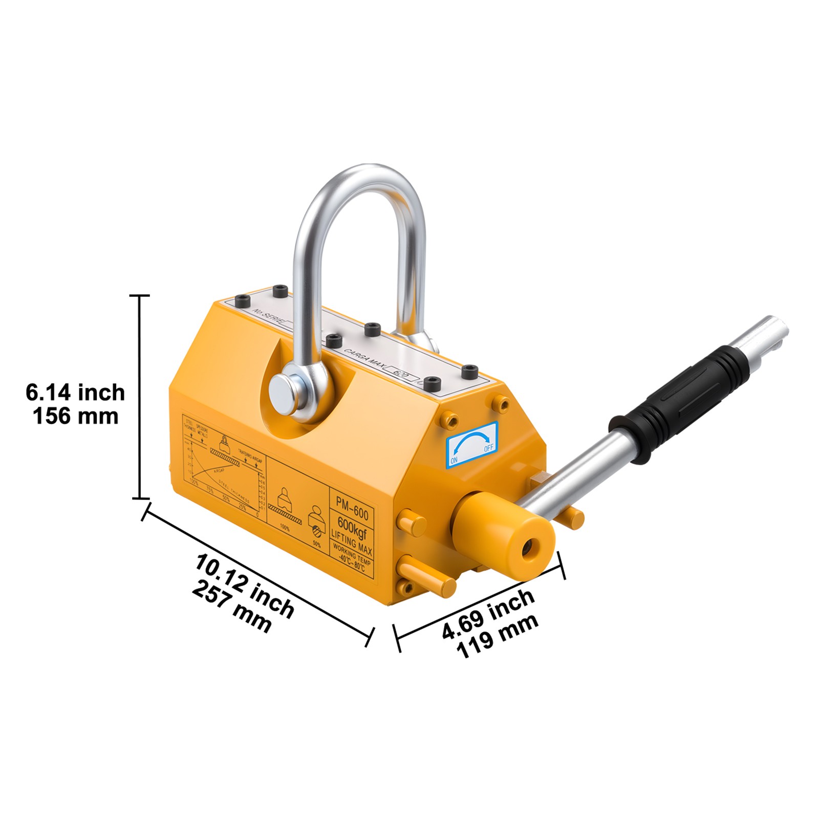 Uimoso Permanent Magnetic Lifter with 1320 lbs Load Capacity, N42 Magnet