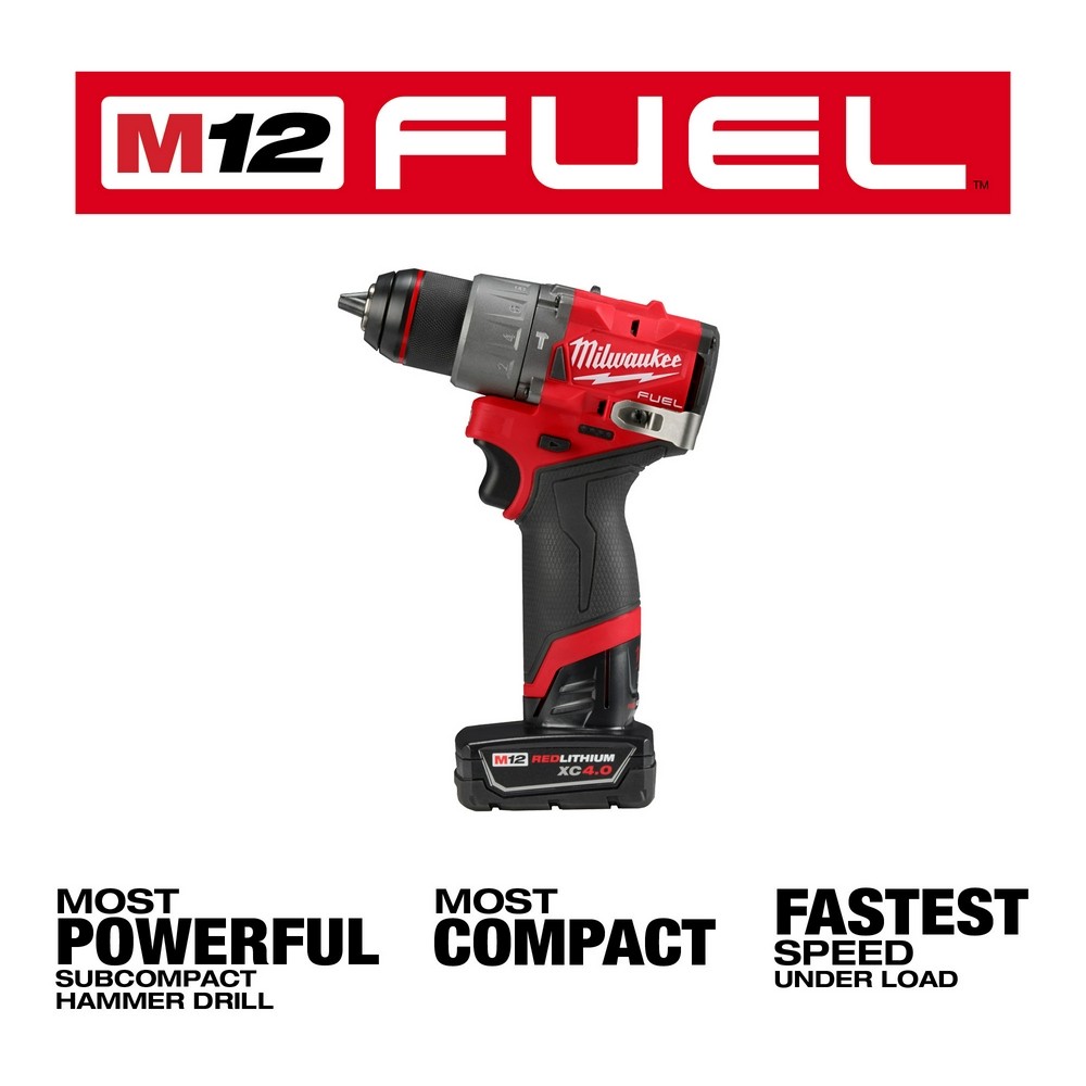 Milwaukee 3404-22 M12 FUEL 1/2″ Hammer Drill/Driver Kit