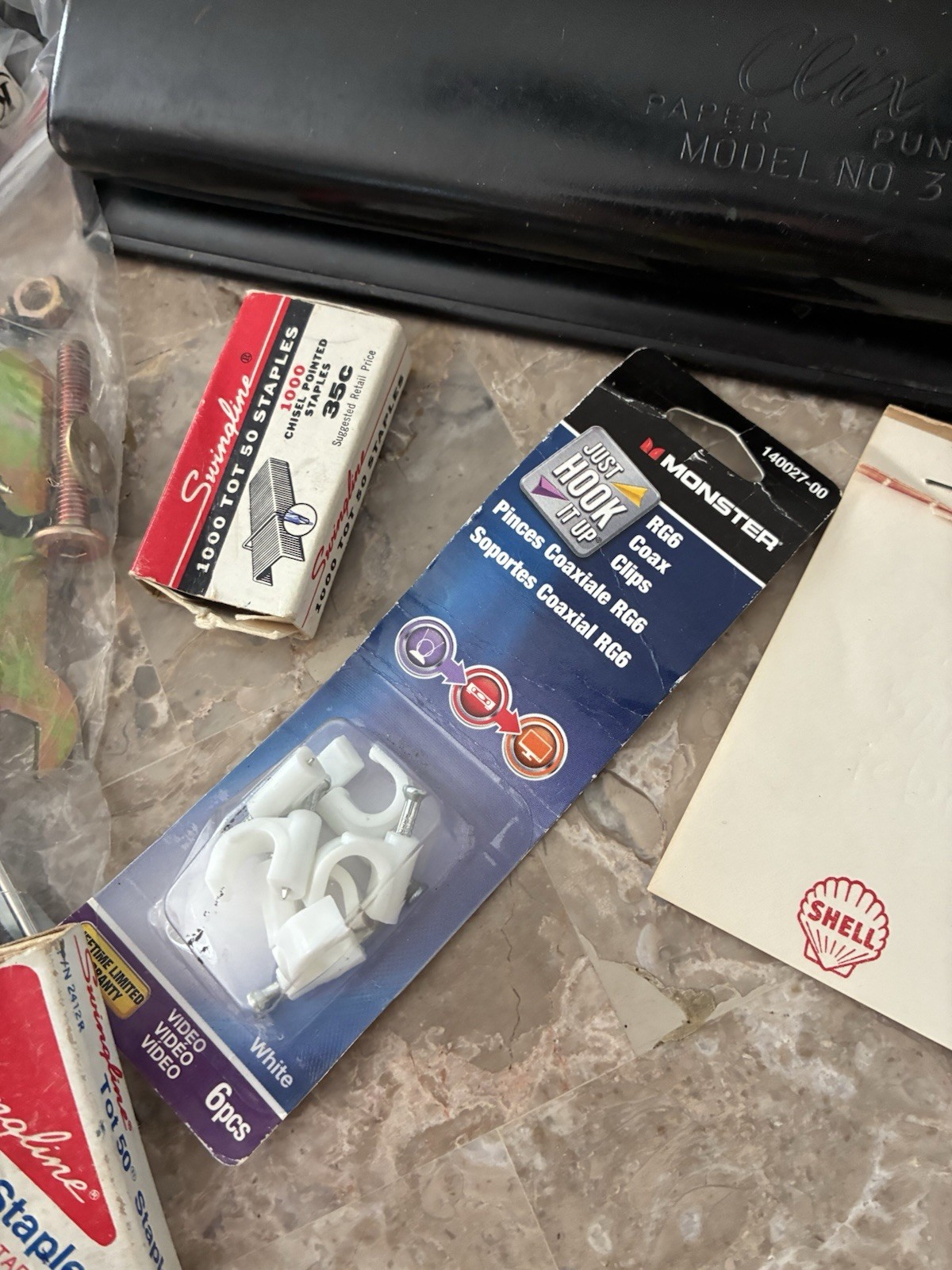 Large Mixed Lot – Office / School Supplies + Hardware – Junk Drawer Cleanout
