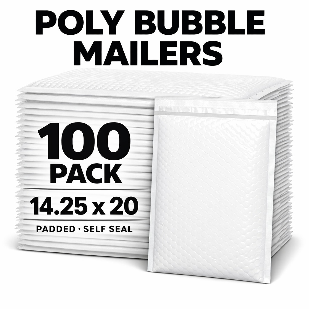 100 Poly Bubble Mailers #7 14.25×20 Large Padded Shipping Envelopes Self Seal