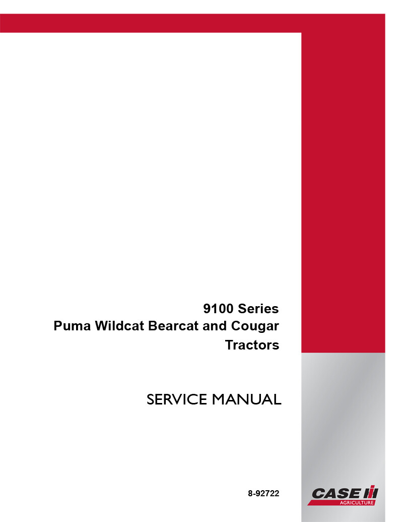 Case IH 1000,9110,9130,9150,9170,9180,9190 Cougar Tractor Service Manual 8-92722