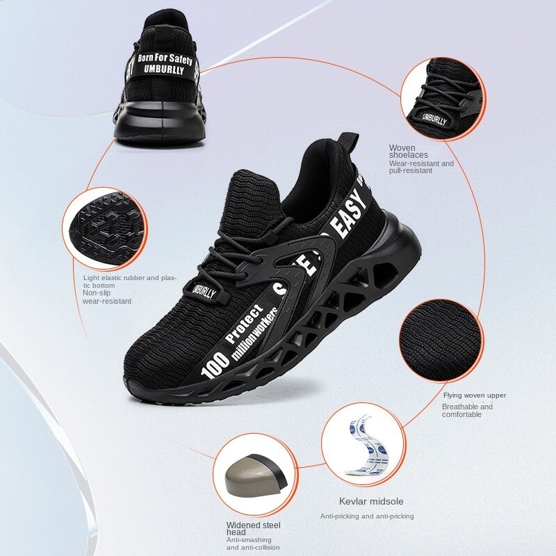 Safety Shoes Mens Work Shoes Steel Toe Cap Lightweight Walking Protective Shoes 311