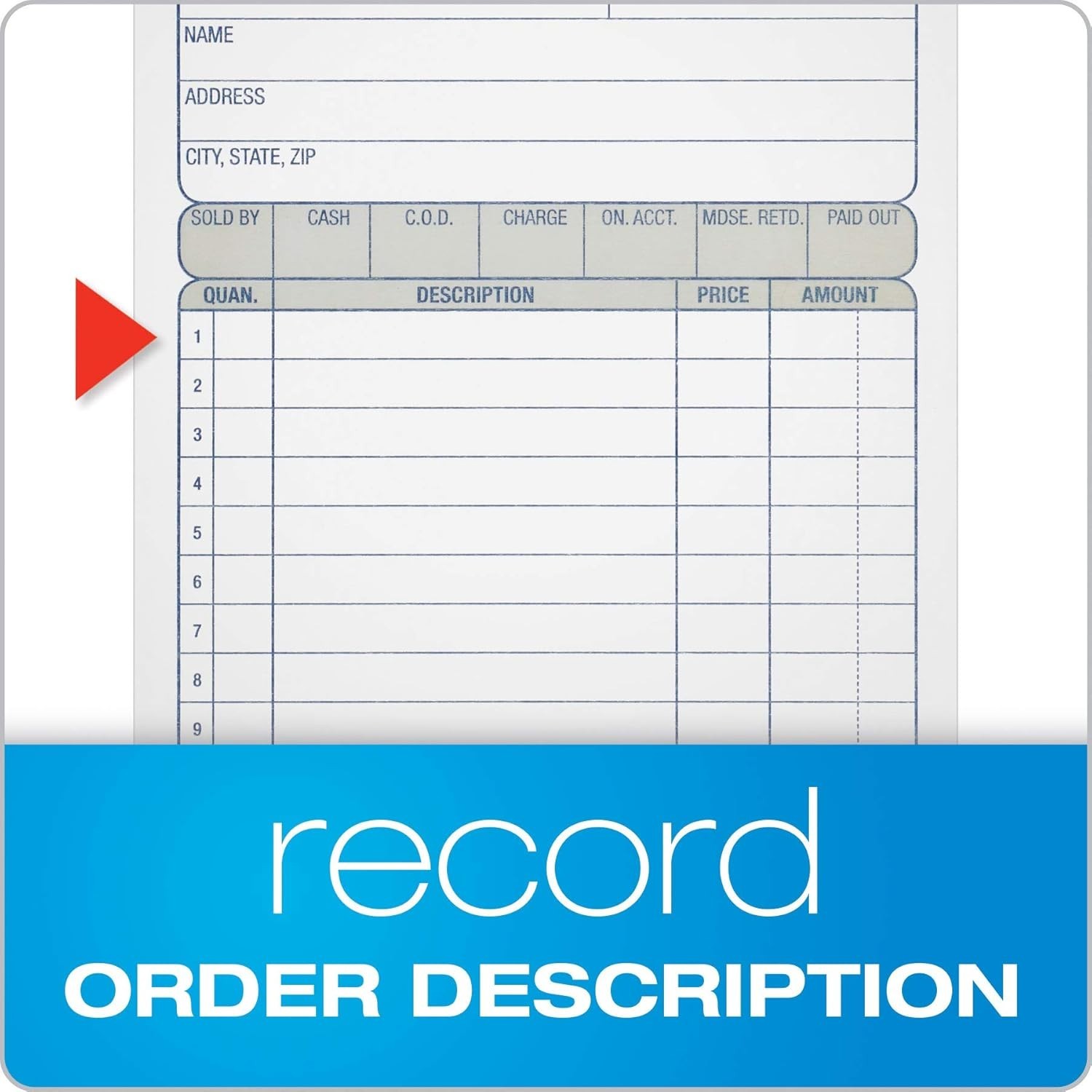 Adams DC4705 Multipart Sales Order Pad, 12 Lines, 4.19 x 6.69, 50 Forms, 12 PK