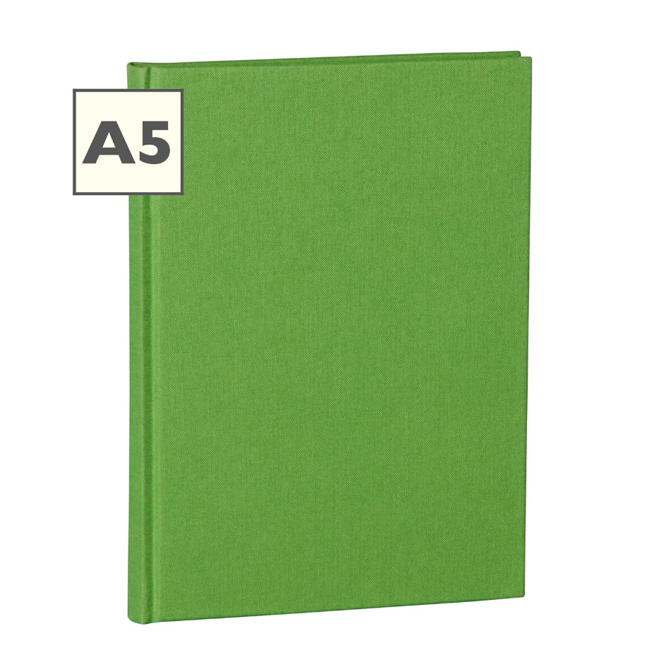 Semikolon A5 Classic Linen Cover Notebook Lime 6 X 8.4 Inches, 144 Blank Pages