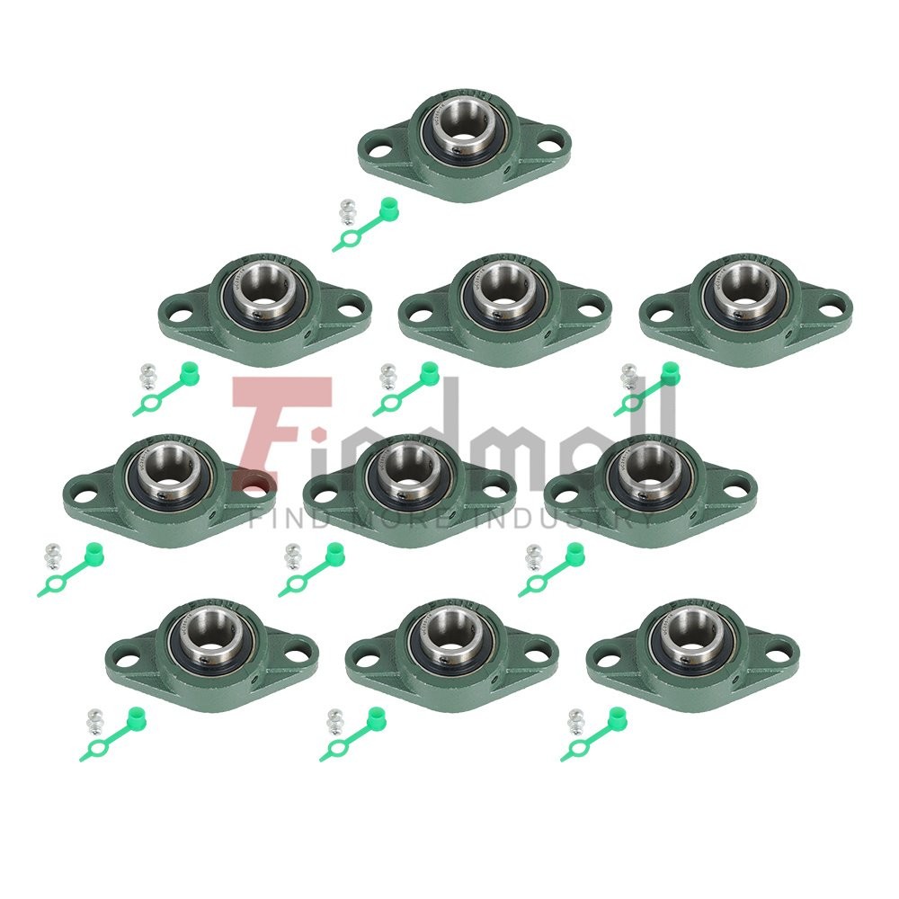 UCFL205-16 Pillow Block Flange Bearing 1″ Bore 2 Bolt Solid Base 10PCS