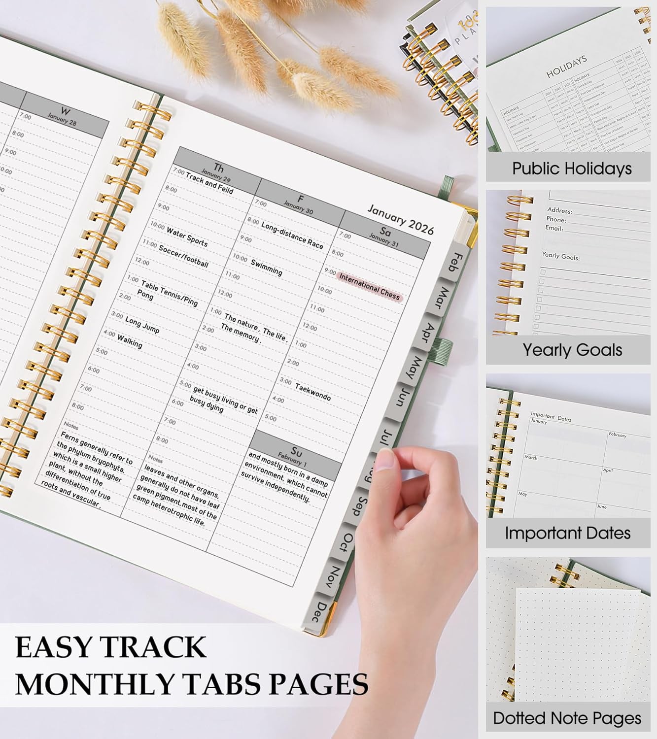 2026 Planner, Weekly and Monthly Calendar Planner from January 2026 – December 2