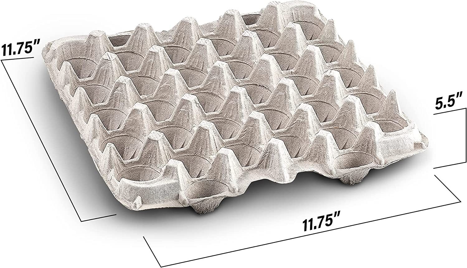 MT Products Pulp Flat Egg Cartons | Stores 30 Large to Small Eggs – Pack of 15