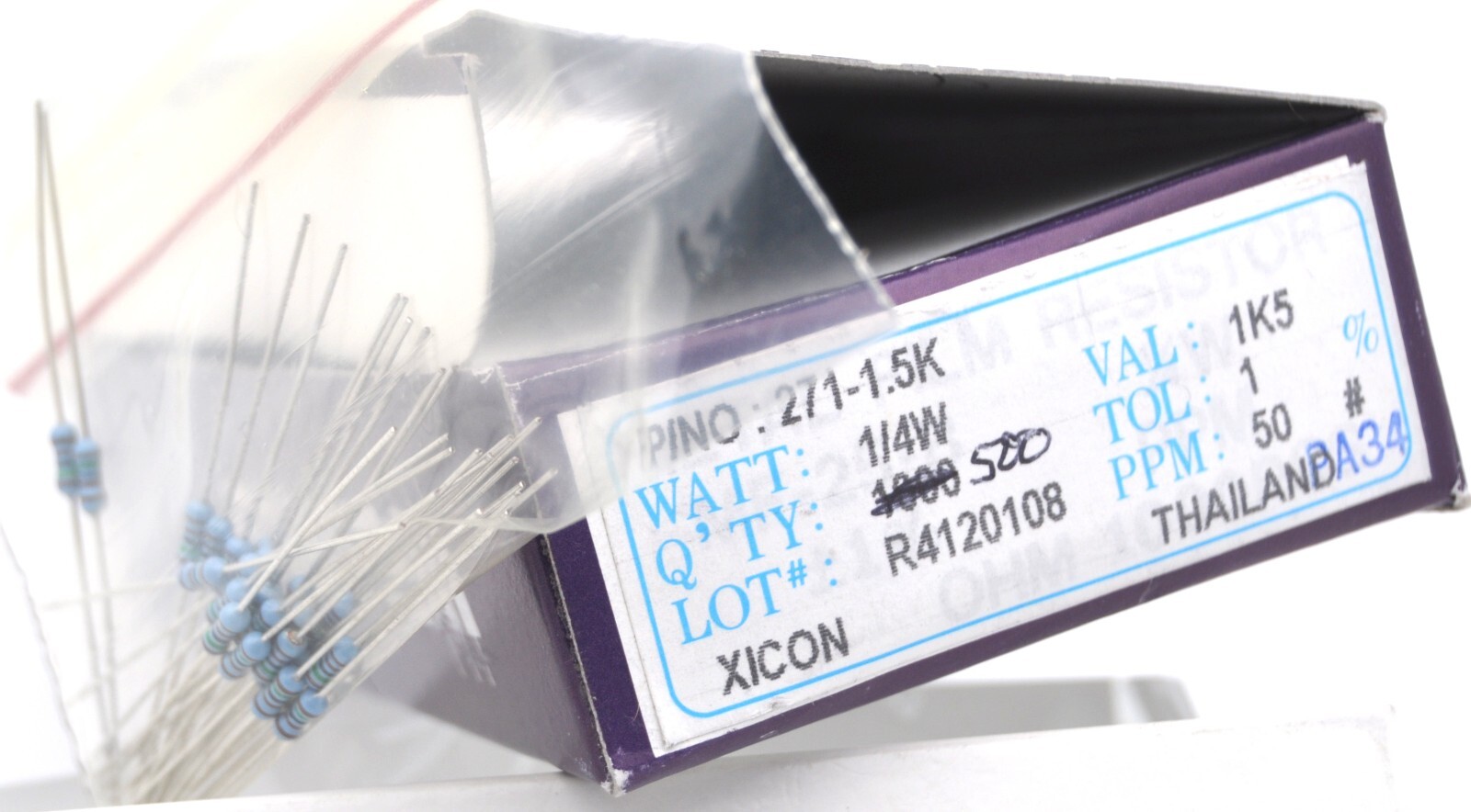 30 Pcs 1/4w Watt 1% Tolerance Metal Film Resistor Selections Val 220 620 to 12k