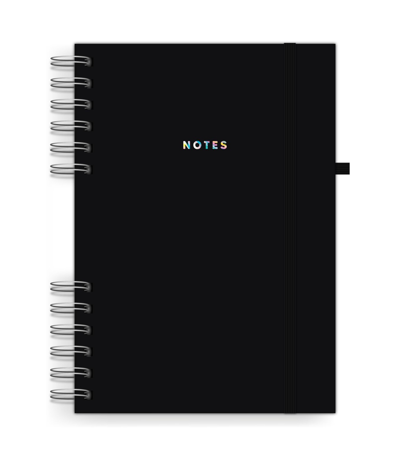 Astrobrights Black Matte Twin Wire Journal with 80 Colorful Stickers 180 Pages