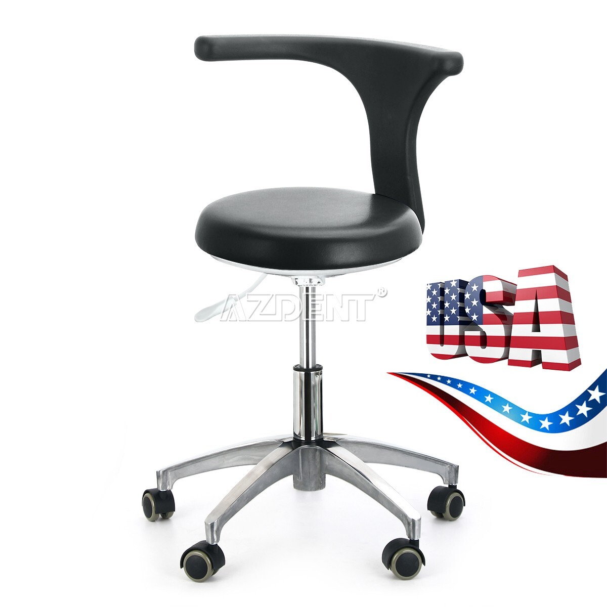 Silla móvil ajustable Dental dentista Doctor asistente taburepu cuero