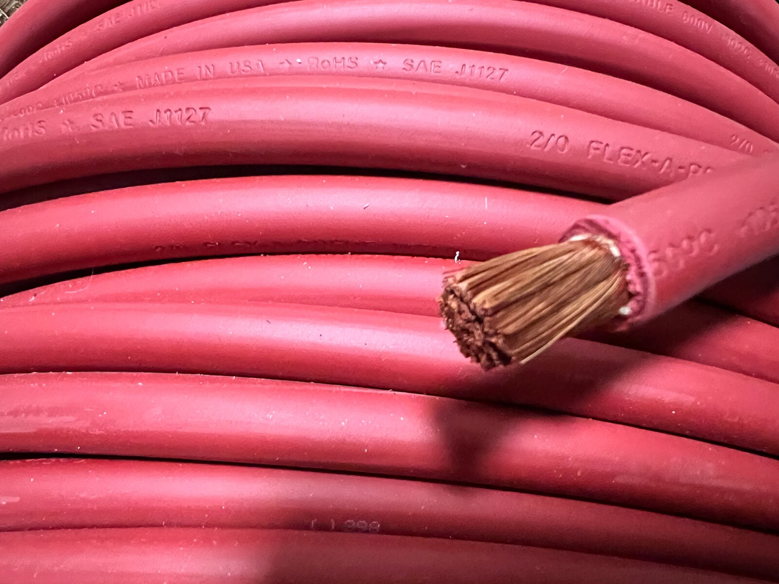 2/0 AWG Flexible Battery / Welding Cable Black and/or Red made in USA