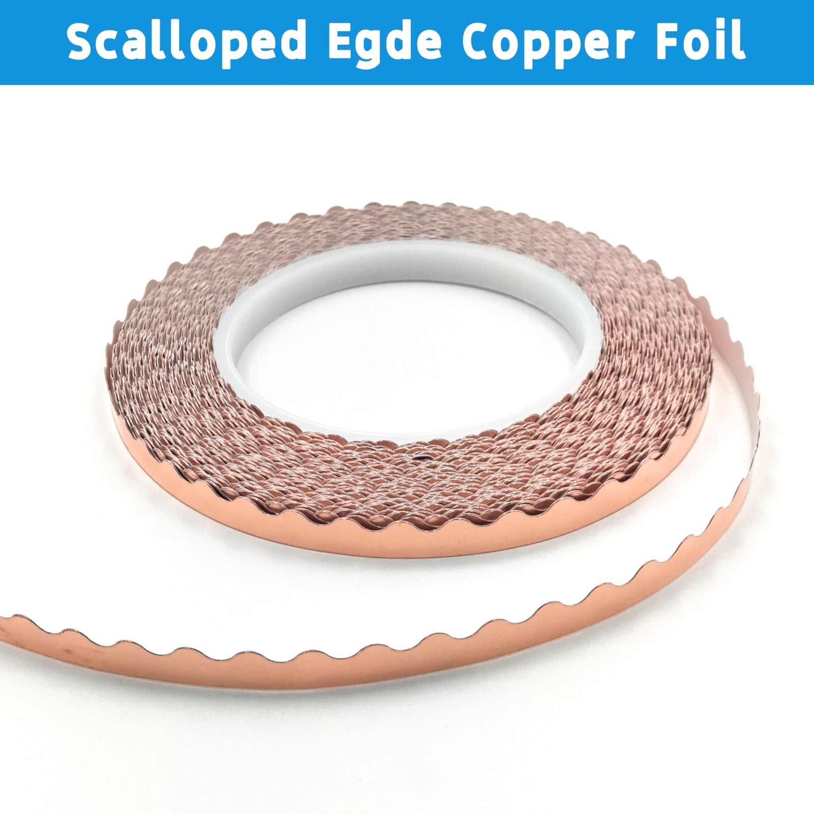 Scalloped Copper Foil Tape for Stained Glass, DIY Handicrafts, Crafting, Blac…
