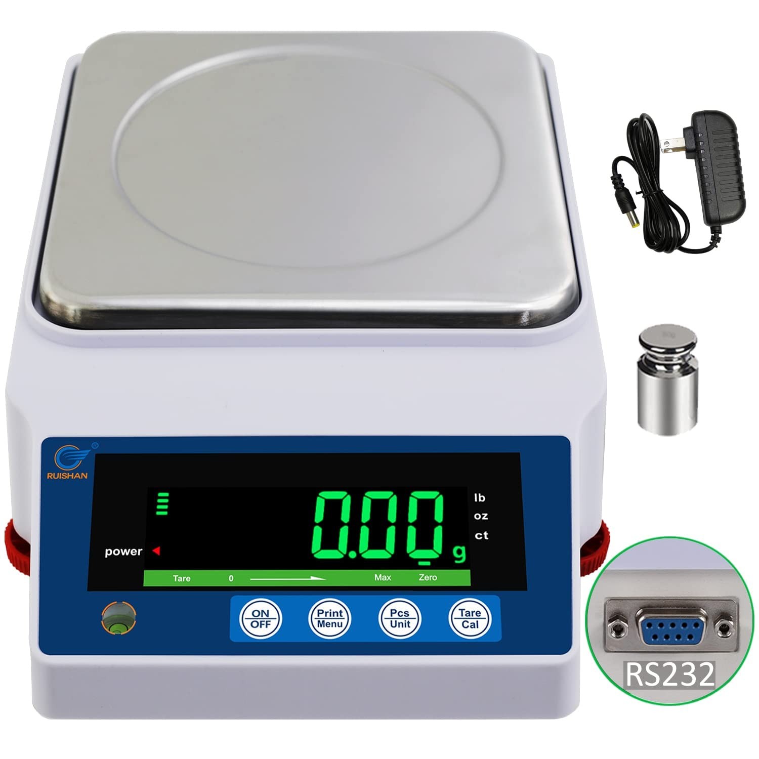RUISHAN Lab Precision Scientific Balance Scale 1000g x 0.01g |g/lb/oz/ct | .0…