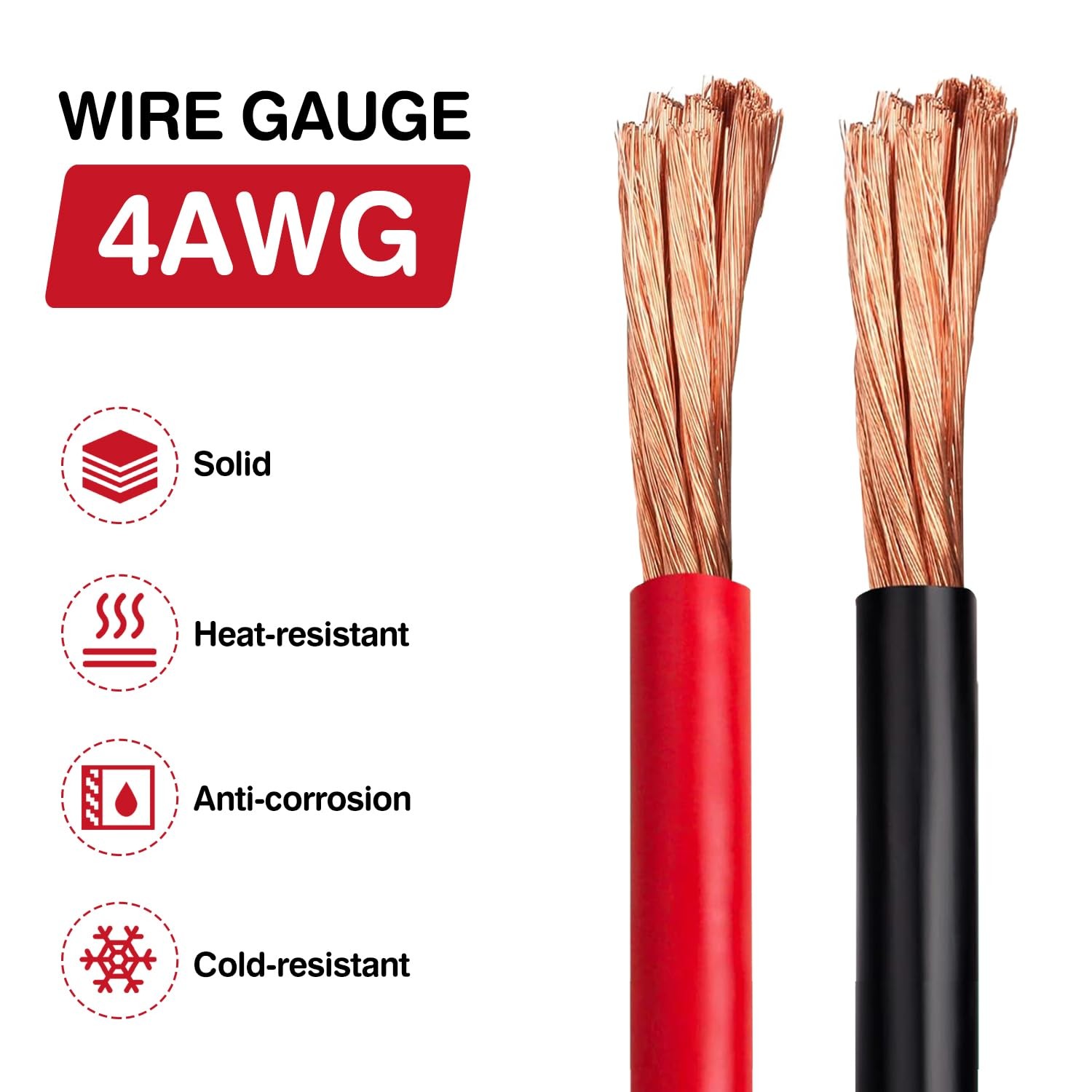 7FT Quick Disconnect Winch Power Cable 4 Gauge Heavy Duty Copper Wiring