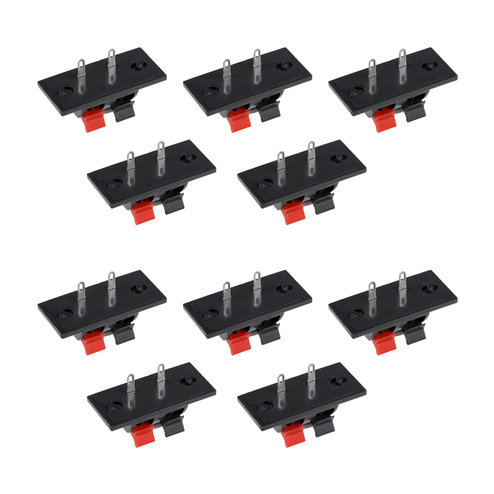 10 Pcs 2 Way Push Release Connector Plate Stereo Speaker Terminal Strip Block D
