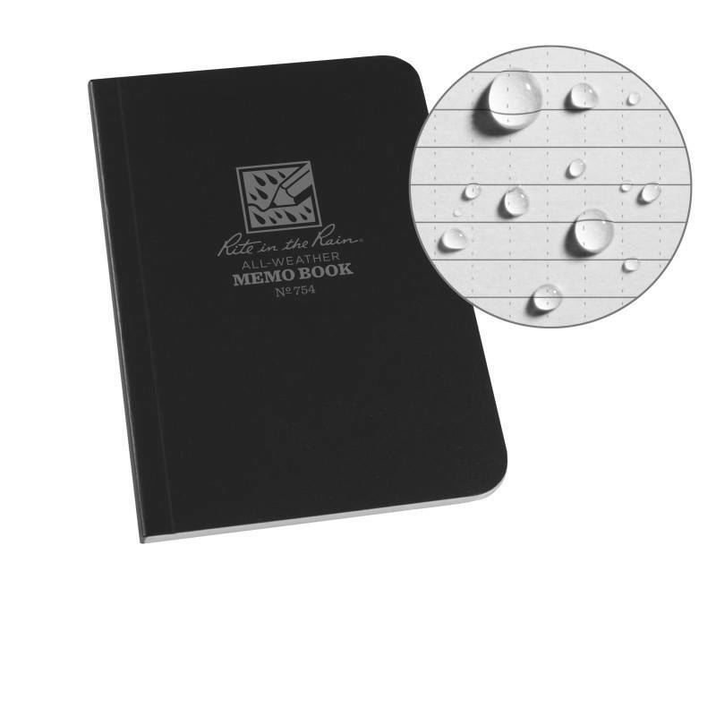 Rite In The Rain Top Pocket Memo Book Black Field-Flex Cover Perfect Bound 754